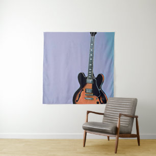 Vintage guitar artwork tapestry