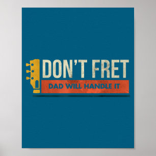 Vintage guitar birthday gift - don't fret - bad da poster