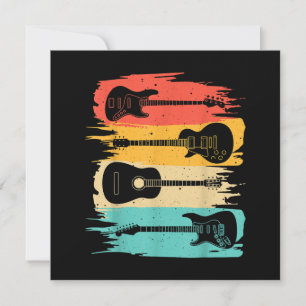 Vintage Guitar Gift For Men Women Music Band Guita Invitation