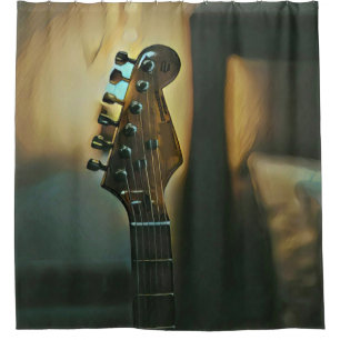 Vintage guitar gifts shower curtain