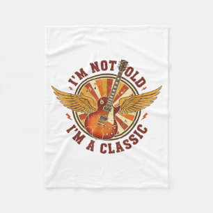 Vintage Guitar I'm Not Old I'm A Clic Tee Musician Fleece Blanket