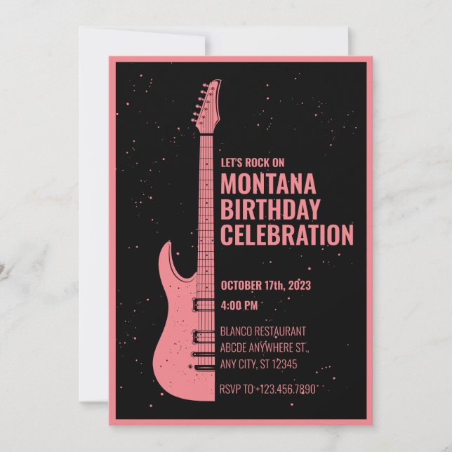 Vintage guitar  invitation (Front)