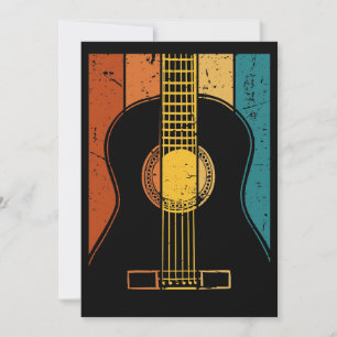Vintage guitar invitation card