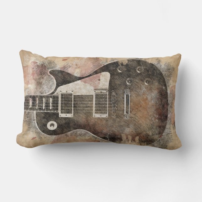 Vintage guitar lumbar cushion (Front)