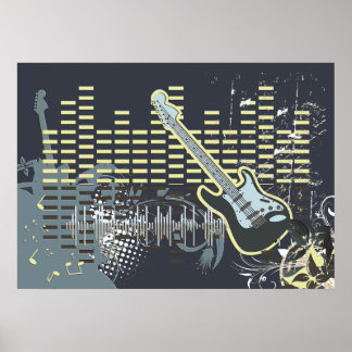 Vintage Guitar Music Poster