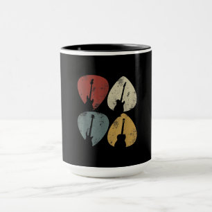 Vintage Guitar Pick Retro Funny Guitarist Gift Mug