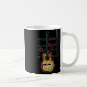 Vintage Guitar Player Roses Music Lover Retro Grap Coffee Mug