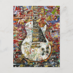 Vintage guitar - postcard