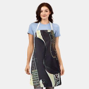 Vintage guitarist birthday gift apron