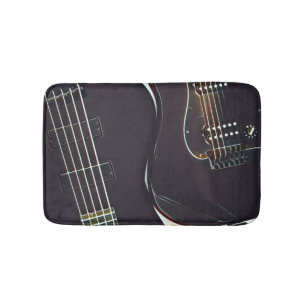 Vintage guitarist birthday gift bath mat