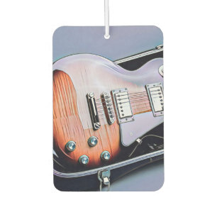 Vintage guitarist birthday gift car air freshener