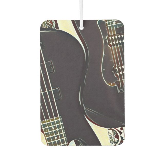 Vintage guitarist birthday gift car air freshener (Front)