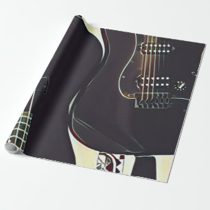Vintage guitarist birthday gift wrapping paper