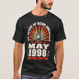 Vintage Guitarist Guitar Born May 1998 25th Birth T-Shirt