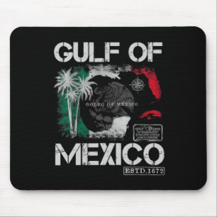Vintage Gulf Of Mexico 1672 Historic Map Retro Bea Mouse Pad