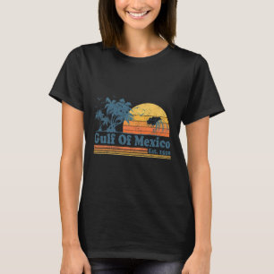Vintage Gulf Of Mexico Est 1550 Retro Beach Sunset T-Shirt