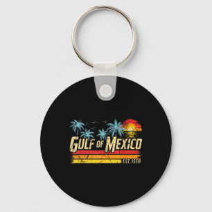 Vintage Gulf Of Mexico Forever Retro Beach Key Ring