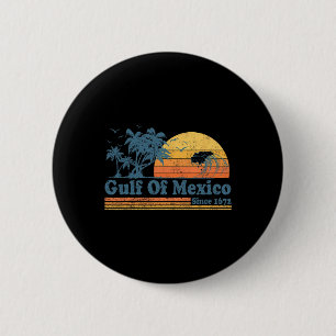 Vintage Gulf Of Mexico Since 1672 Retro Beach Suns 6 Cm Round Badge