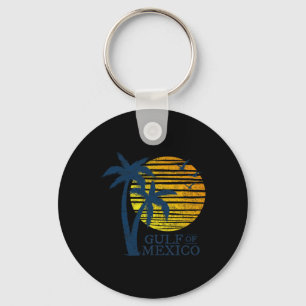 Vintage Gulf Of Mexico Souvenir Palm Trees Retro V Key Ring