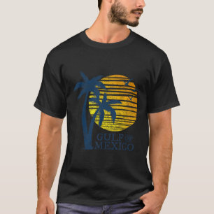 Vintage Gulf Of Mexico Souvenir Palm Trees Retro V T-Shirt
