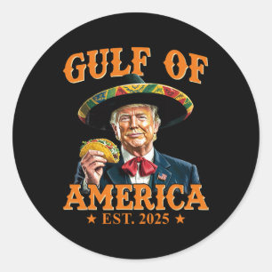 Vintage Gulf Of Us America Est 2025 Funny Trump Classic Round Sticker