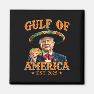 Vintage Gulf Of Us America Est 2025 Funny Trump Magnet