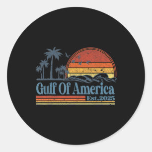 Vintage Gulf Of Us America Est 2025 Retro Beach 1 Classic Round Sticker