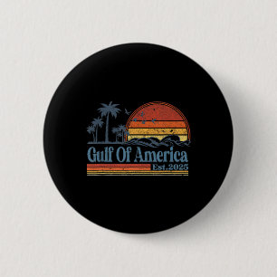 Vintage Gulf Of Us America Est 2025 Retro Beach 6 Cm Round Badge