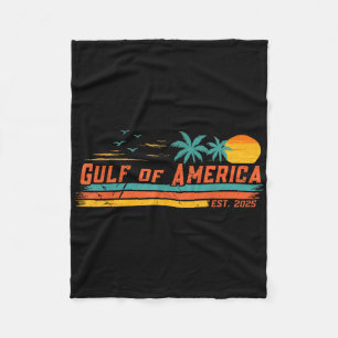 Vintage Gulf Of Us America Retro Sunset Gulf Of Us Fleece Blanket