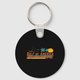 Vintage Gulf Of Us America Retro Sunset Gulf Of Us Key Ring