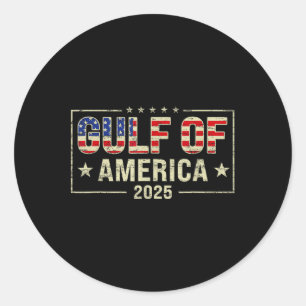 Vintage Gulf Of Usa America Classic Round Sticker