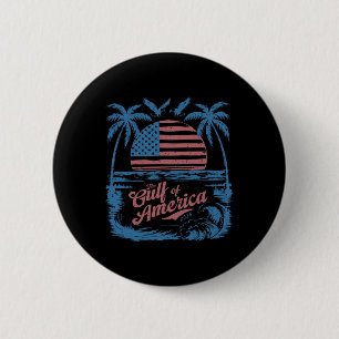 Vintage Gulf Of Usa America Flag Est 2025 Beach Pa 6 Cm Round Badge