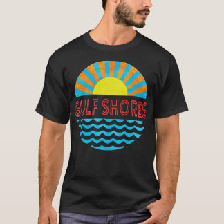 Vintage Gulf Shores Beach Sun And Waves T-Shirt