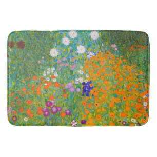Vintage Gustav Klimt Cottage Garden Flower Art Bath Mat