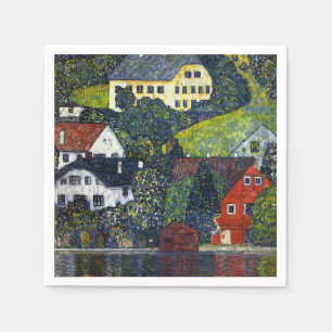 Vintage Gustav Klimt Houses Unterach Attersee Art Napkin