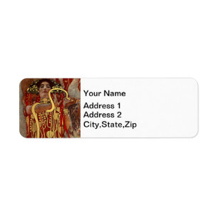 Vintage Gustav Klimt Hygieia Medicine Art Nouveau Return Address Label