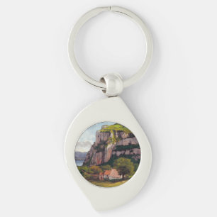 Vintage Gustave Courbet The Rock of Hautepierre Key Ring