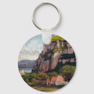 Vintage Gustave Courbet The Rock of Hautepierre    Key Ring