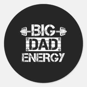 Vintage Gym Bde Big Dad Energy Father's Day  Classic Round Sticker