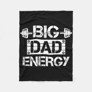 Vintage Gym Bde Big Dad Energy Father's Day  Fleece Blanket