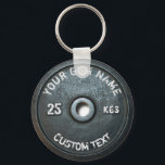 Vintage Gym Owner or User Fitness Funny Key Ring<br><div class="desc">Vintage Gym Owner or User Fitness Funny dark grey rusty round weightplate image with custom curved gym name text - perfect gift for those love workout,  fitness and bodybuilding,  or just like to spend time in gymnasium</div>