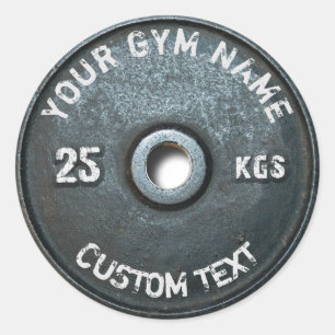 Vintage Gym Owner or User With Fitness Funny Classic Round Sticker