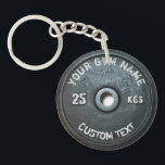 Vintage Gym Owner or User With Fitness Funny Key Ring<br><div class="desc">Vintage Gym Owner or User With Fitness Funny dark grey rusty round weightplate image with custom curved gym name text - perfect gift for those love workout,  fitness and bodybuilding,  or just like to spend time in gymnasium</div>