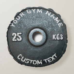 Vintage Gym Owner or User With Fitness Funny Round Cushion