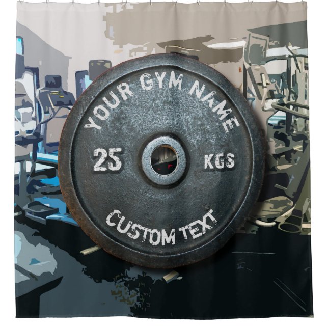 Vintage Gym Owner or User With Fitness Funny Shower Curtain (Front)