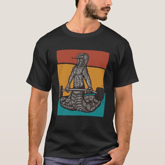 Vintage Gym Weightlifting Snake T-Shirt (Front)