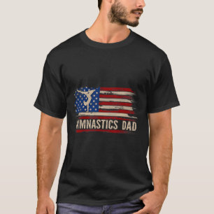 Vintage Gymnastics Dad American Usa Flag Sports Gi T-Shirt