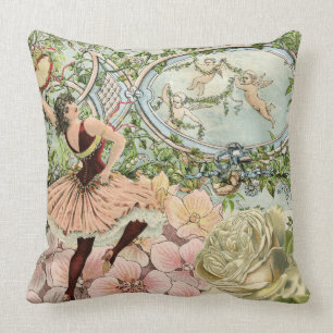 Vintage Gypsy Dancing Ephemera Cushion