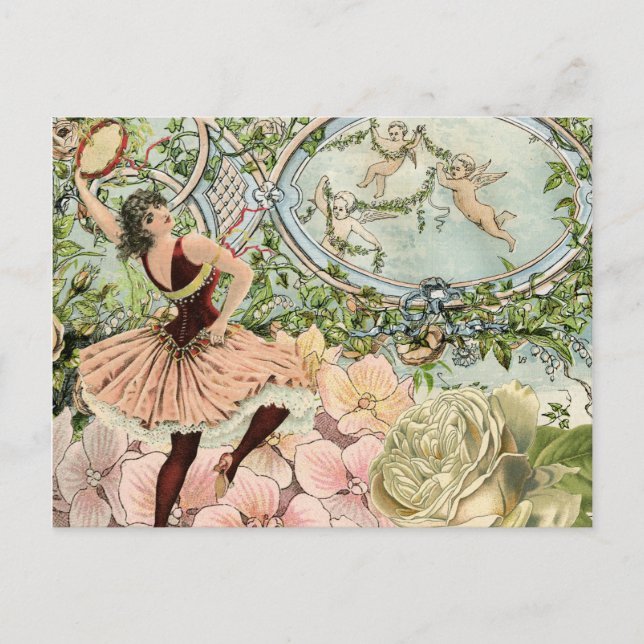 Vintage Gypsy Dancing Ephemera Postcard (Front)