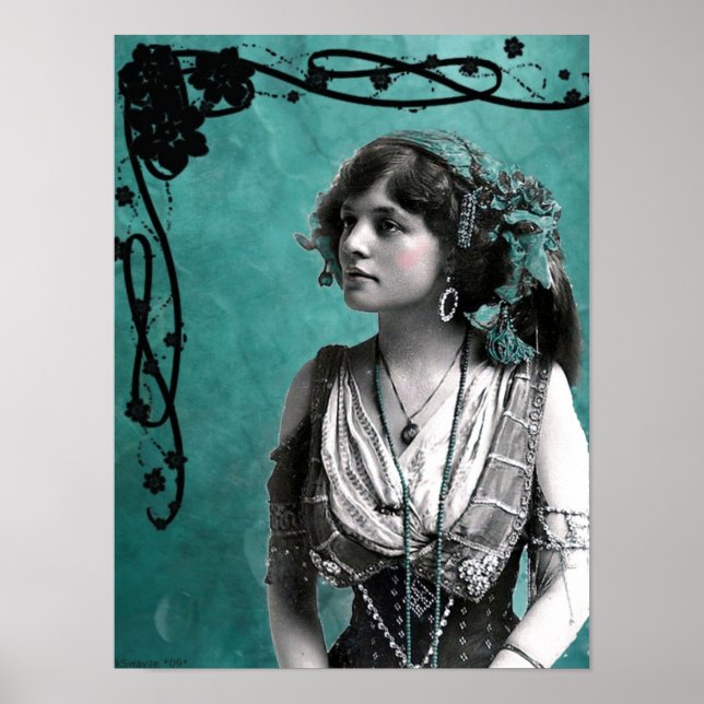 Vintage Gypsy Girl Poster (Front)